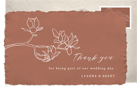 'Minimal Magnolia' Wedding Thank You Note