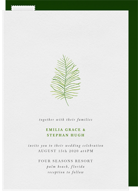 'Delicate Palm Frond' Wedding Invitation