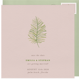 'Delicate Palm Frond' Wedding Save the Date