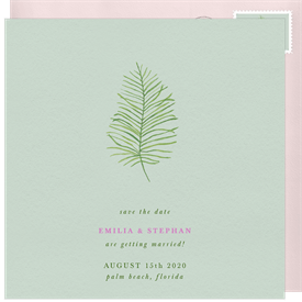 'Delicate Palm Frond' Wedding Save the Date