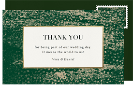 'Speckled Impression' Wedding Thank You Note