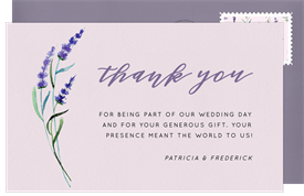 'Delicate Stem' Wedding Thank You Note
