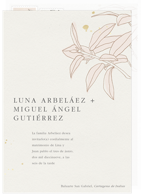 'Tranquil Leaves' Wedding Invitation