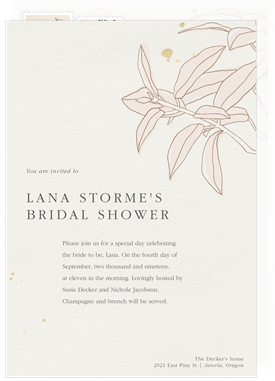 'Tranquil Leaves' Bridal Shower Invitation