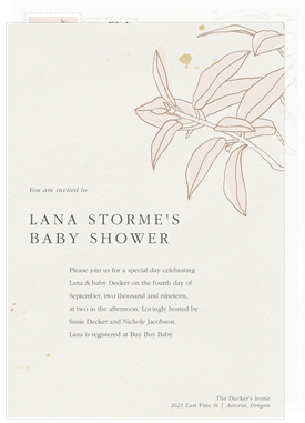 'Tranquil Leaves' Baby Shower Invitation
