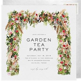 'Arched Greenery' Tea Party Invitation