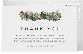 'Arched Greenery' Wedding Thank You Note