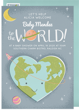 'Outer Space Whimsy' Baby Shower Invitation