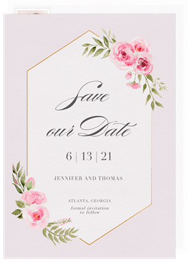 'Romantic Roses' Wedding Save the Date