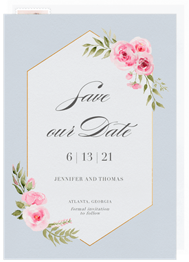 'Romantic Roses' Wedding Save the Date