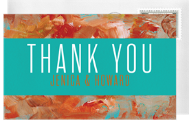 'Bold Abstract Acrylic' Wedding Thank You Note