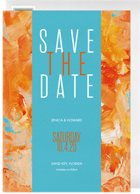 'Bold Abstract Acrylic' Wedding Save the Date