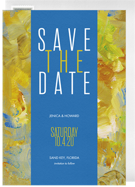 'Bold Abstract Acrylic' Wedding Save the Date