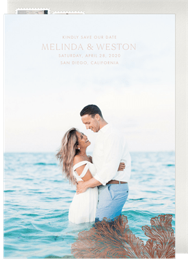 'Cascading Waves' Wedding Save the Date