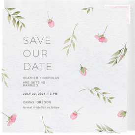 'Dainty Roses' Wedding Save the Date