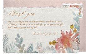 'Watercolor Floral Romance' Wedding Thank You Note
