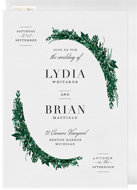 'Verdurous Wreath' Wedding Invitation