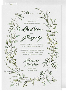 'Verdant Wreath' Wedding Invitation