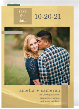 'Monochromatic Abstract' Wedding Save the Date