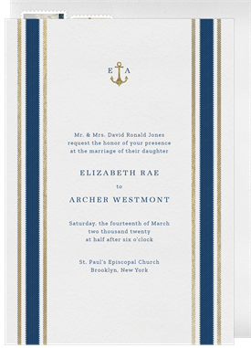 'Nautical Stripes' Wedding Invitation