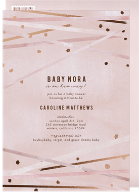 'Rose Gold Confetti' Baby Shower Invitation