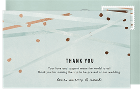 'Rose Gold Confetti' Wedding Thank You Note