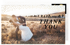 'Foil Flecks' Wedding Thank You Note