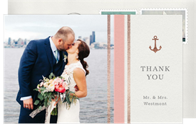 'Nautical Stripes' Wedding Thank You Note