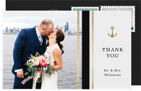 'Nautical Stripes' Wedding Thank You Note