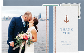 'Nautical Stripes' Wedding Thank You Note