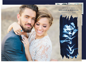 'Painted Cyanotype' Wedding Save the Date