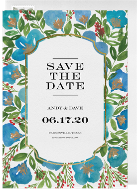 'Bold Blossoms Border' Wedding Save the Date