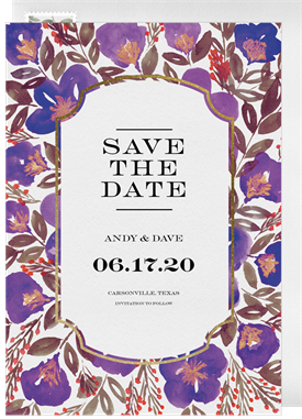 'Bold Blossoms Border' Wedding Save the Date