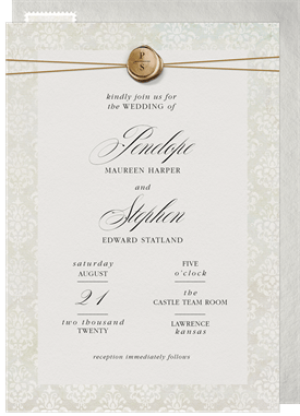 'Timeless Brocade' Wedding Invitation