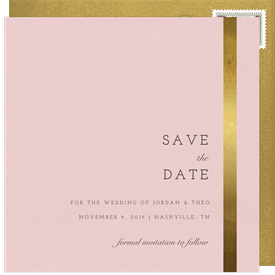 'Minimalist Gold Band' Wedding Save the Date
