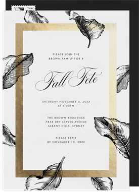 'Leaves Fall' Fall Party Invitation