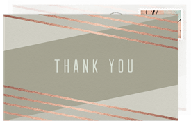 'Rose Gold Bands' Wedding Thank You Note