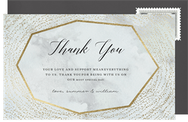 'Gold Shimmer' Wedding Thank You Note
