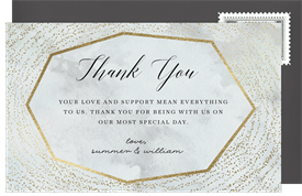 'Gold Shimmer' Wedding Thank You Note