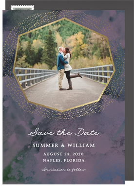 'Gold Shimmer' Wedding Save the Date