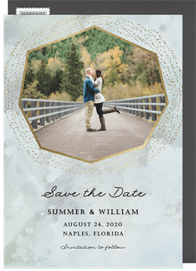 'Gold Shimmer' Wedding Save the Date