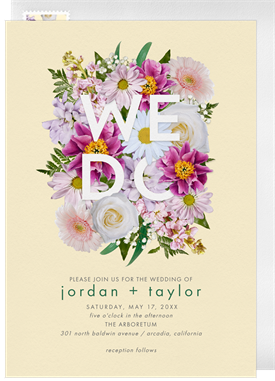 'Flower Love' Wedding Invitation