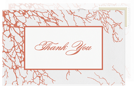 'Branched Border' Wedding Thank You Note