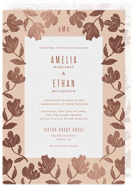 'Foil Florals' Wedding Invitation