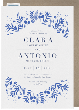 'Monochrome Florals' Wedding Invitation