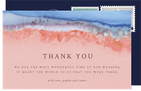'By the Seaside' Wedding Thank You Note