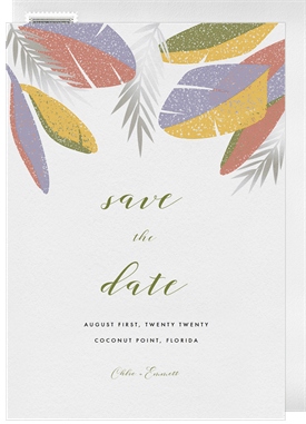 'Tropical Foliage' Wedding Save the Date