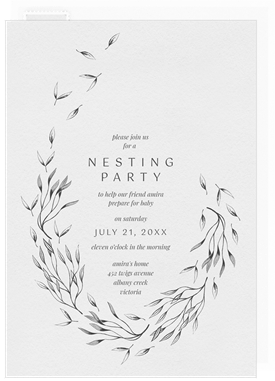 'Deconstructed Wreath' Nesting Party Invitation