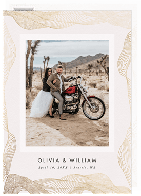 'Flowing Lines' Wedding Save the Date