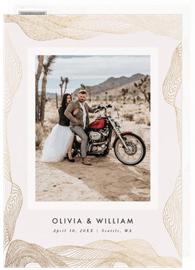 'Flowing Lines' Wedding Save the Date